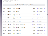 Pre Game weather 10 day